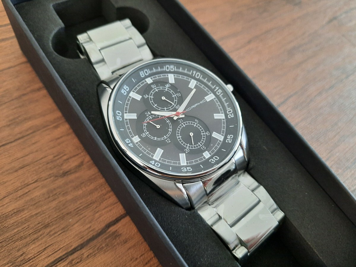 MORPHIC M92 Series Black MPH9202 47 Mm Day Date W Stainless Steel