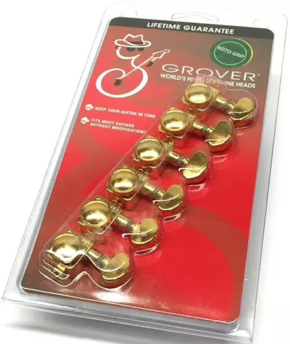 Grover 505FVG Roto-Grip Locking Rotomatic Tuners 6 in-line, Gold Finish