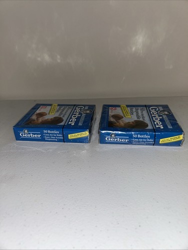 Gerber Disposable Bottles 80 Count 2 Boxes Lot Plastic Liners 8oz Sealed Vintage - Picture 5 of 7