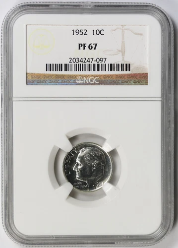 1952 Roosevelt Dime 10C Proof PF 67 NGC