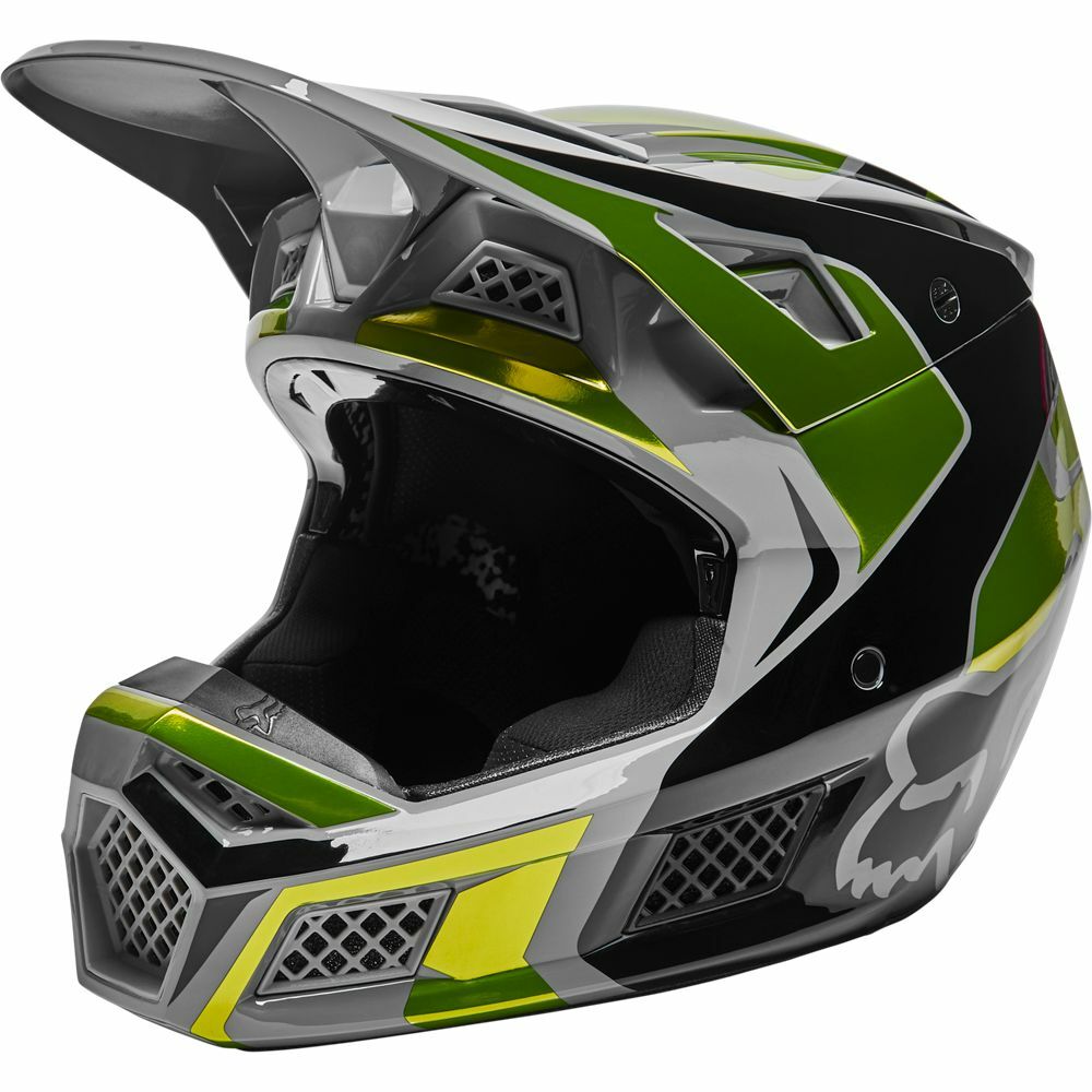 New Fox Racing V3 RS Mirer Helmet, Flo Yellow, X-Large, 28028-130