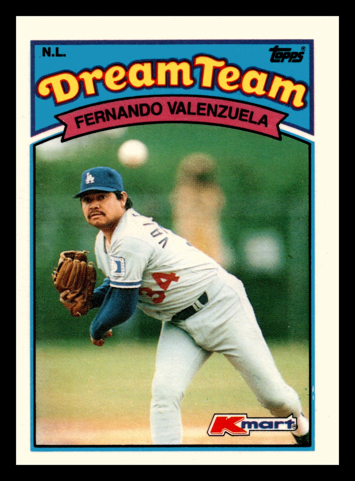 1989 Topps Kmart Dream Team Fernando Valenzuela #32 Dodgers Near Mint NM