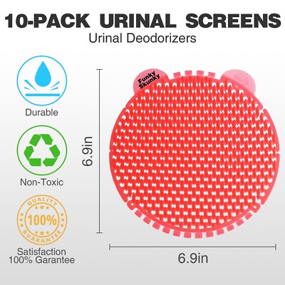 Low-Splash Deodorizer Urinal Screen by Funky Skunky-10 Pack-Lemon-Yellow