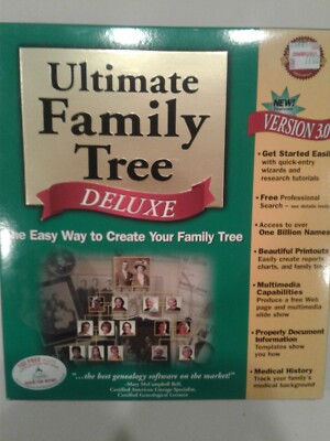 ULTIMATE FAMILY TREE DELUXE VERSION 3.0 BY THE LEARNING COMPANY -- STILL SEALED!