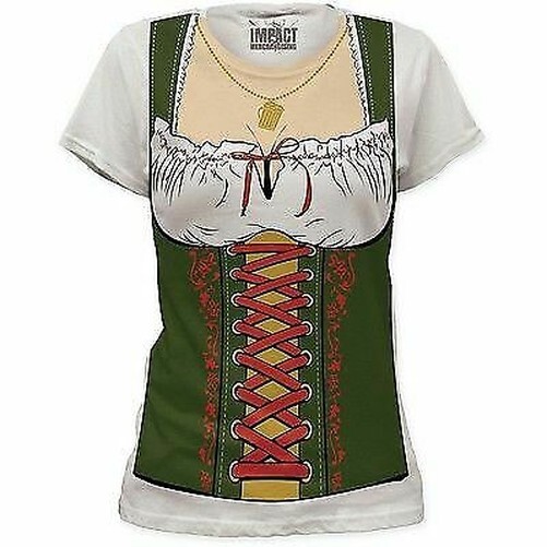 Oktoberfest Alemán Gretchen Cerveza Criada Fraulein Mujer Disfraz Camiseta S-2X