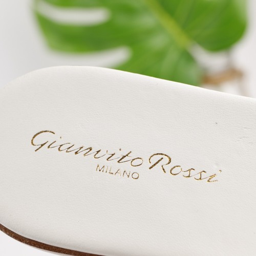 Gianvito Rossi Womens Thong Sandal Size 38 8 White Leather Multi Sprap Beaded - Picture 13 of 17
