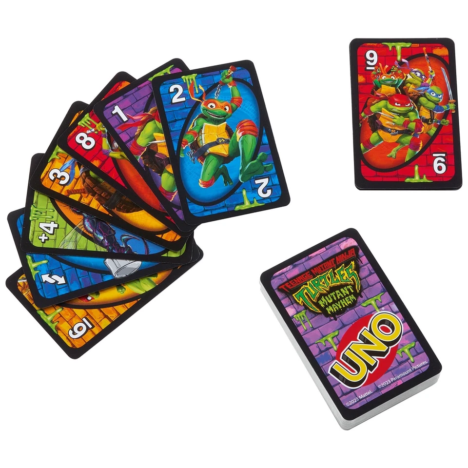 Mattel Teenage Mutant Ninja Turtles Mutant Mayhem Uno Card Game NEW IN STOCK - Image 2 of 2