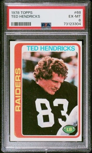 1978 Topps Ted Hendricks Vintage Football Card #68 Oakland Raiders - PSA 6 EX-MT