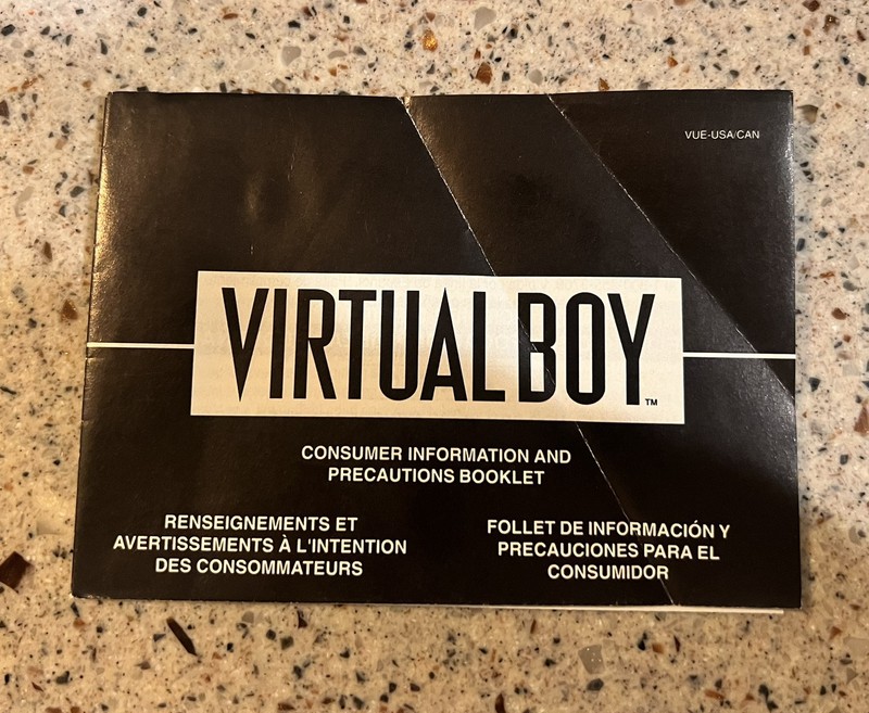 Nintendo Virtual Boy Consumer Information and Precautions Booklet