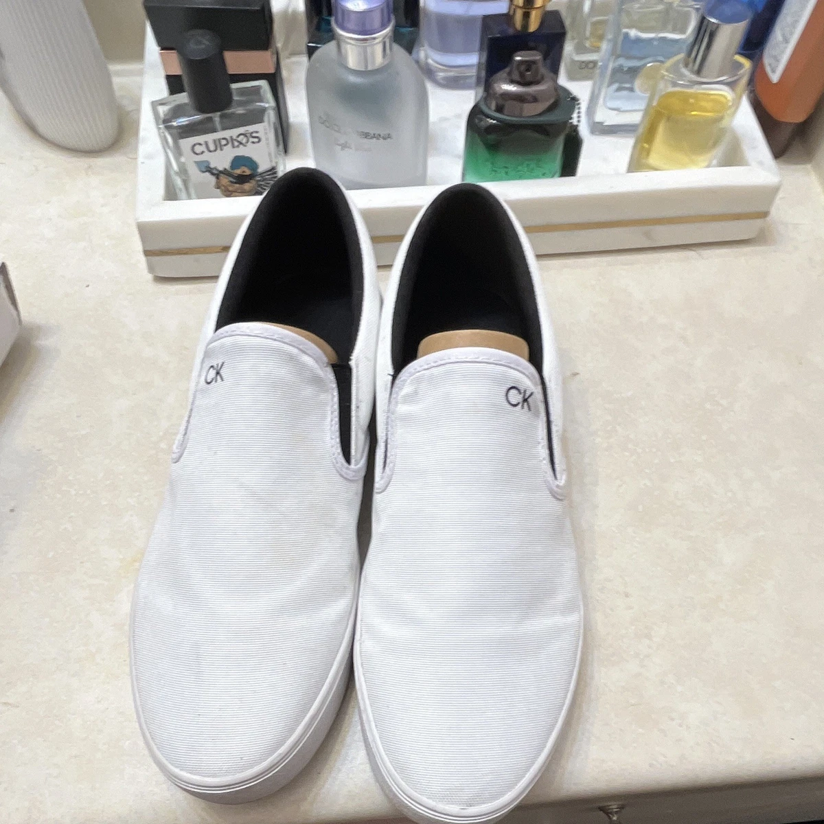 Calvin Klein Ryor Slip On Flat Sole Sneakers White‎ US 11.5 M Casual Calvin Klein White Casual Shoes for Men for sale | eBay main image 4
