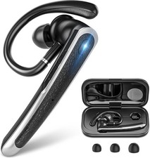Bluetooth Headset, Wireless Bluetooth Earpiece with LED Charging Case, Hands