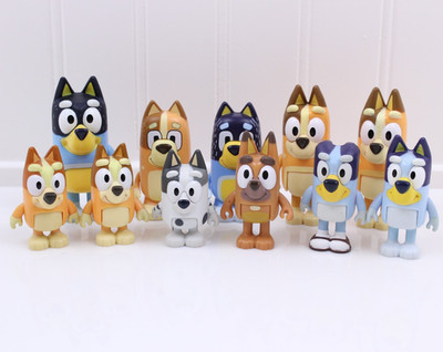Bluey 10 Figure Lot Bluey Bingo Bandit Chilli Muffin Rusty Uncle Rad Figures