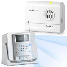 Bed Alarm Caregiver Pager with Wireless Motion Sensor Alarm Indoor Fall Preve...