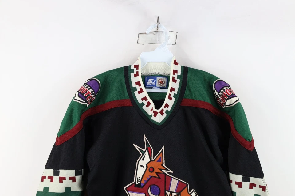 复古 90 年代 初学者 男孩 S/M Kachina Phoenix 郊狼 曲棍球球衣 缝合 — 第 2/4 张图片