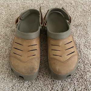 Men\'s Size 11 Brown Crocs Yukon Sport Leather Top Comfort Clogs Gorpcore Yukon Crocs Mens | eBay main image 4