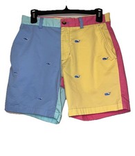 Vineyard Vines Color Block Embroidered Whale Breaker Shorts Boys Size 14 Men 28