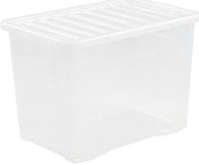 60L x4 Plastic Storage Boxes with Lids Home Office Box Stackable Food Containers