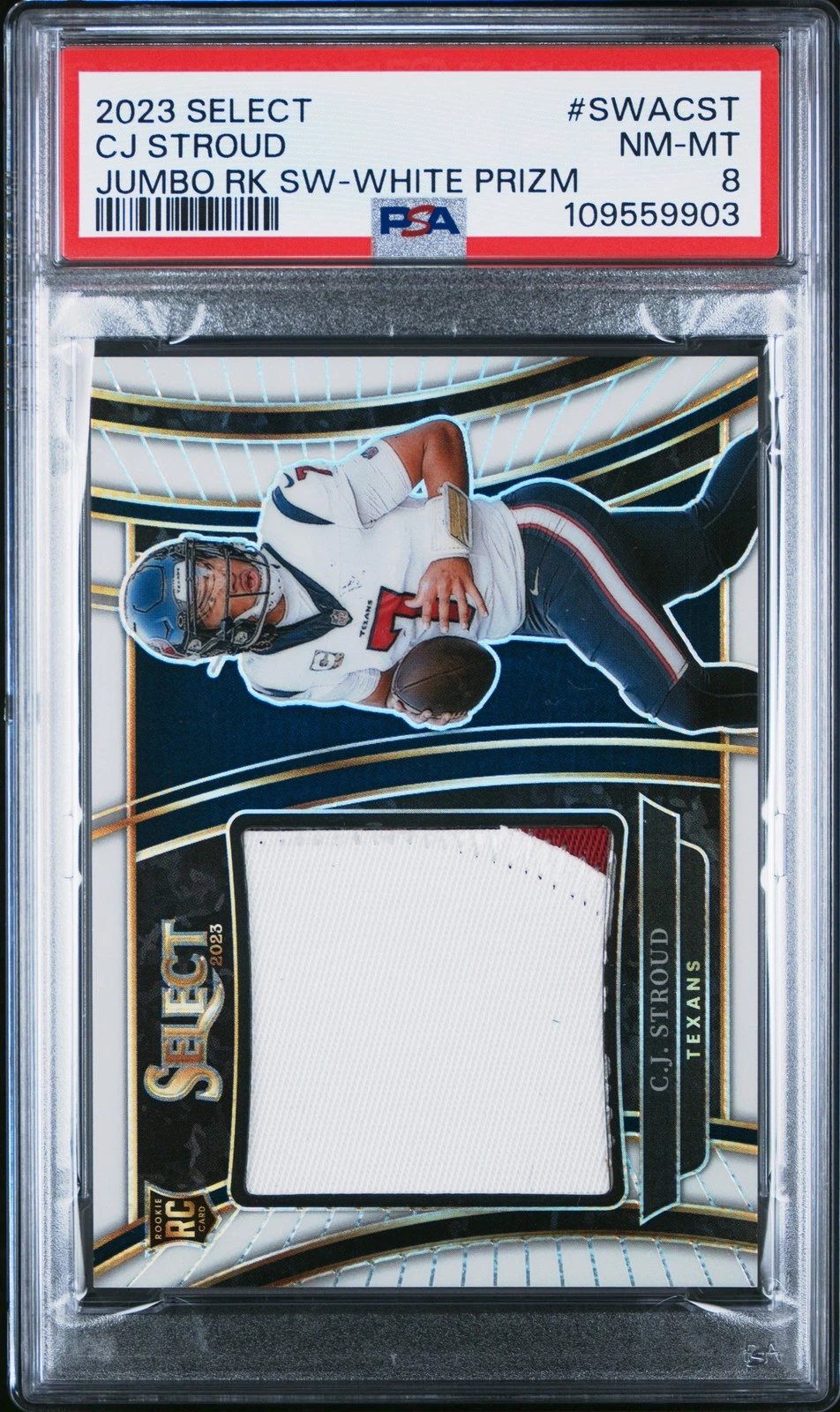 CJ Stroud Panini Select Jumbo Rookie Swatches #SWACST White