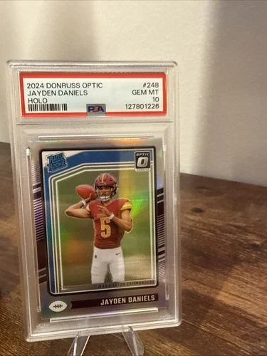JAYDEN DANIELS PSA 10 2024 PANINI DONRUSS OPTIC HOLO #248 PRIZM RATED ROOKIE
