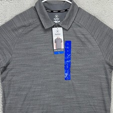 Hurley Men Golf Polo Shirt Large Gray Short Sleeve Performance Stretch Rugby NEW