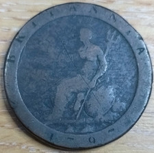 1797 Cartwheel Penny George III Copper in Fair Condition Ref 2