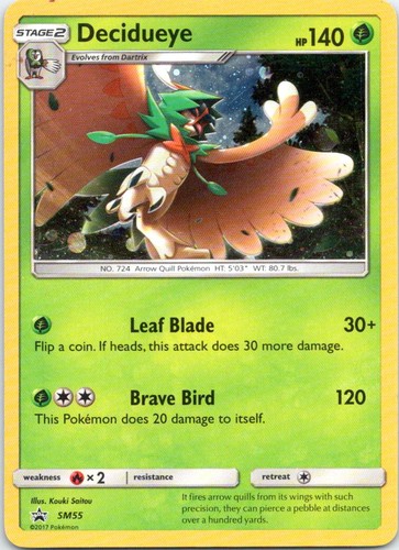 Decidueye - SM55 Holo Promo Sun & Moon Promo Pokemon Lightly Played