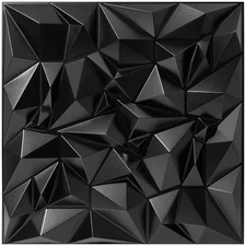 Acoustic Sound Diffuser Panels, 19.7 X 19.7 X 1 inches 12 Pcs Black PVC Plastic