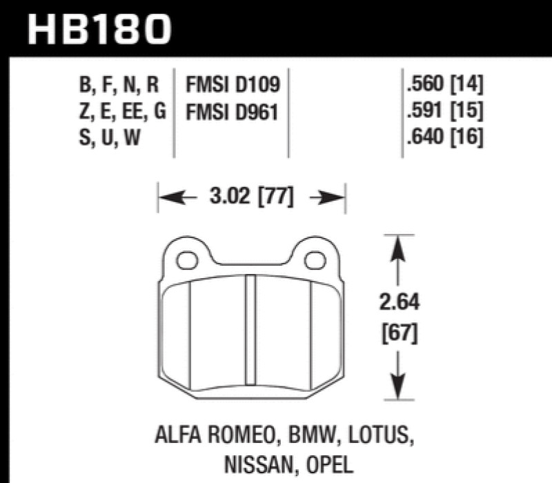 Hawk HPS 5.0 Front Brake Pads for Alfa Romeo GTV-6 BMW Performance