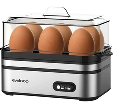Evoloop Rapid Egg Cooker 6 Egg Capacity, Soft, Medium, Hard Boiled & More