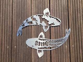 2 X Edelstahl Koi 370 mm