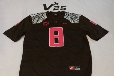 NEW Men's Marcus Mariota Oregon Ducks Black and Pink Alternate Jersey Sz Lg