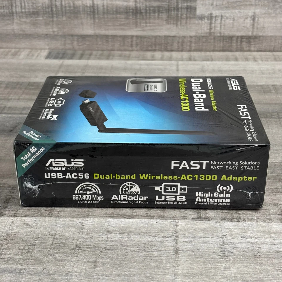 ASUS USB-AC56 Dual-Band Wireless-AC1300 USB 3.0 Desktop Wi-Fi Adapter w/ Cradle - Image 3 of 4