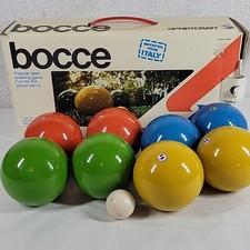 Vintage Bocce Ball Set Pallino Jack 1981 Sportcraft Original Box Made In Italy