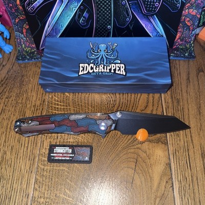 EDCGRIPPER Storm Cutter Tempest Lava #173 Of 200 Back Flip Thumb Stud G10 Handle