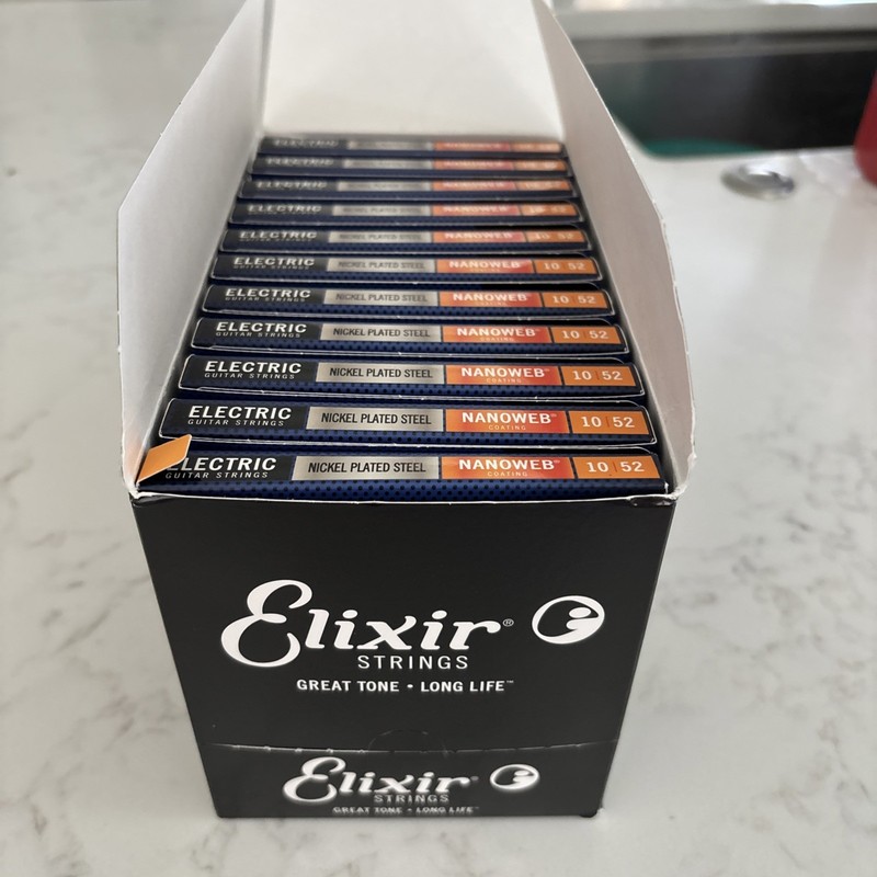 Elixir Guitar Strings 10-52 Open Box Of 11 New Nickel Plated Steel