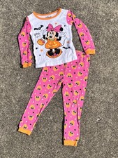 Disney Girl  s Minnie Mouse Halloween 2 PC Long Sleeve Cotton Pajama Set Sz 4T