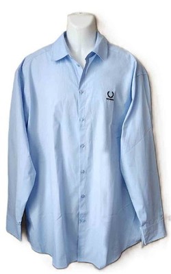 Raf Simons Fred Perry OVERSIZED ''Salesman'' Shirt Blue Men's Size Medium FITS 3X