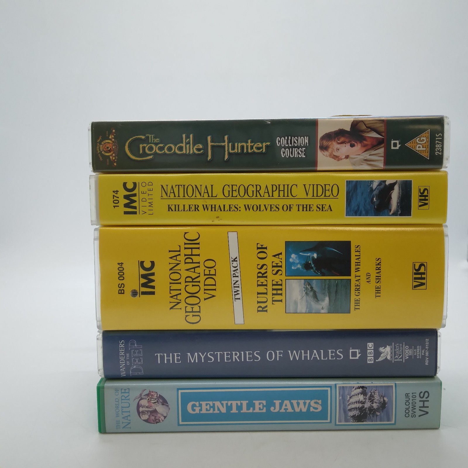 Job Lot VHS Cassettes x6: Natural History, Water Wildlife, Crocs, Whales, Sharks