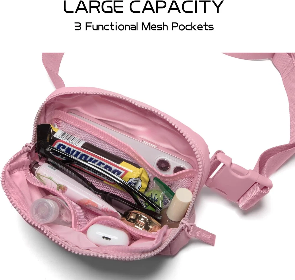 Belt Bag for Women Two-Way Zipper Fanny Pack Crossbody Bags for Women Fashion Wa