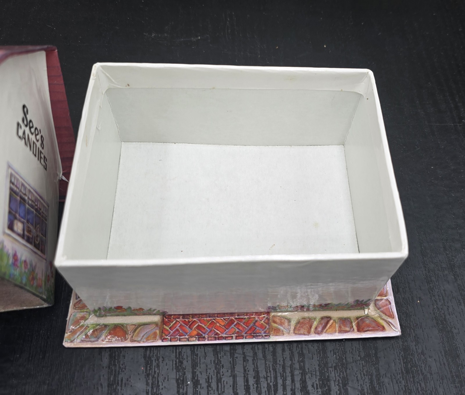 Vintage See's Candies Cardboard Store Shop Cottage House Candy Empty Box