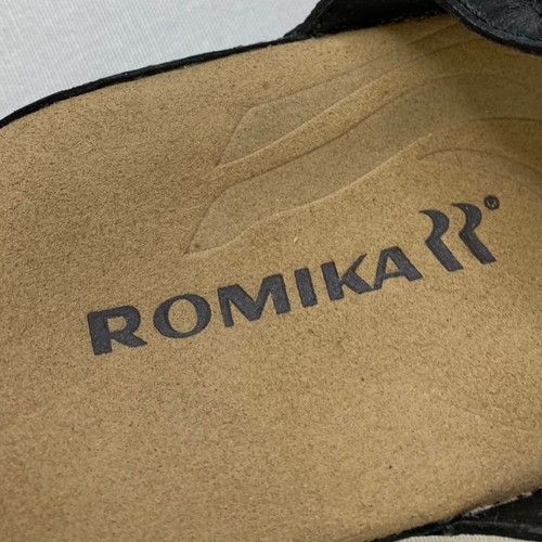 Romika sandalo donna slide nero pelle taglio slip-on scarpa aperta taglia 6,5/37 - Foto 7 di 11