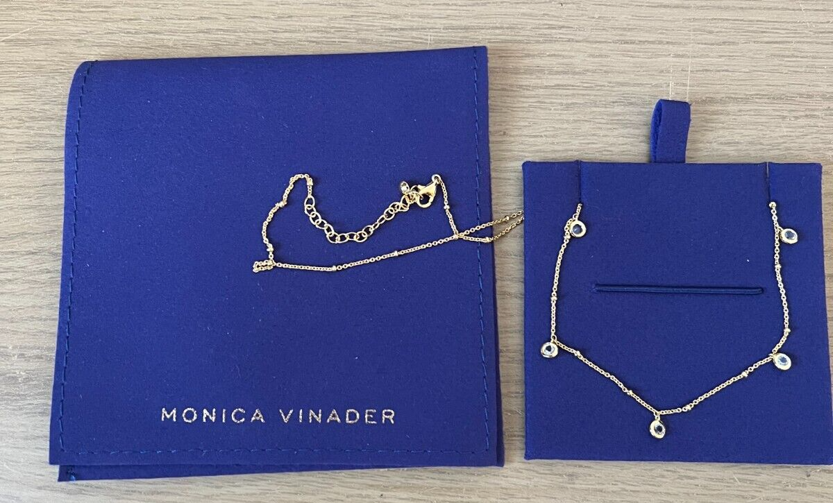 Monica Vinader Mini Gem Choker Necklace 18k Gold Vermeil and