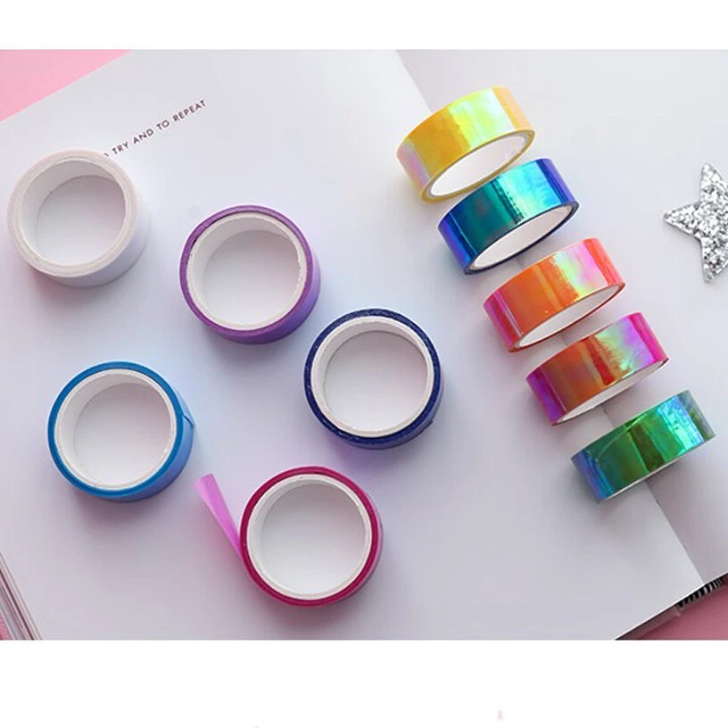 Washi Tape Set 20 Rolls Kids Tape Decorative Masking Holographic Scrapbook Tape - Image 3 of 4