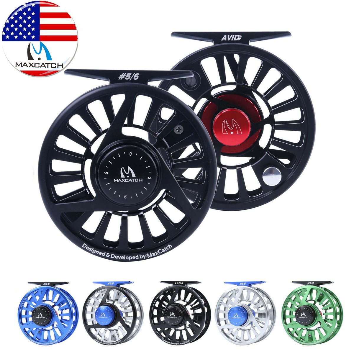 Maxcatch AVID Reel 1/3 3/4 5/6 7/8 9/10WT CNC Machined Aluminum Fly Fishing  Reel