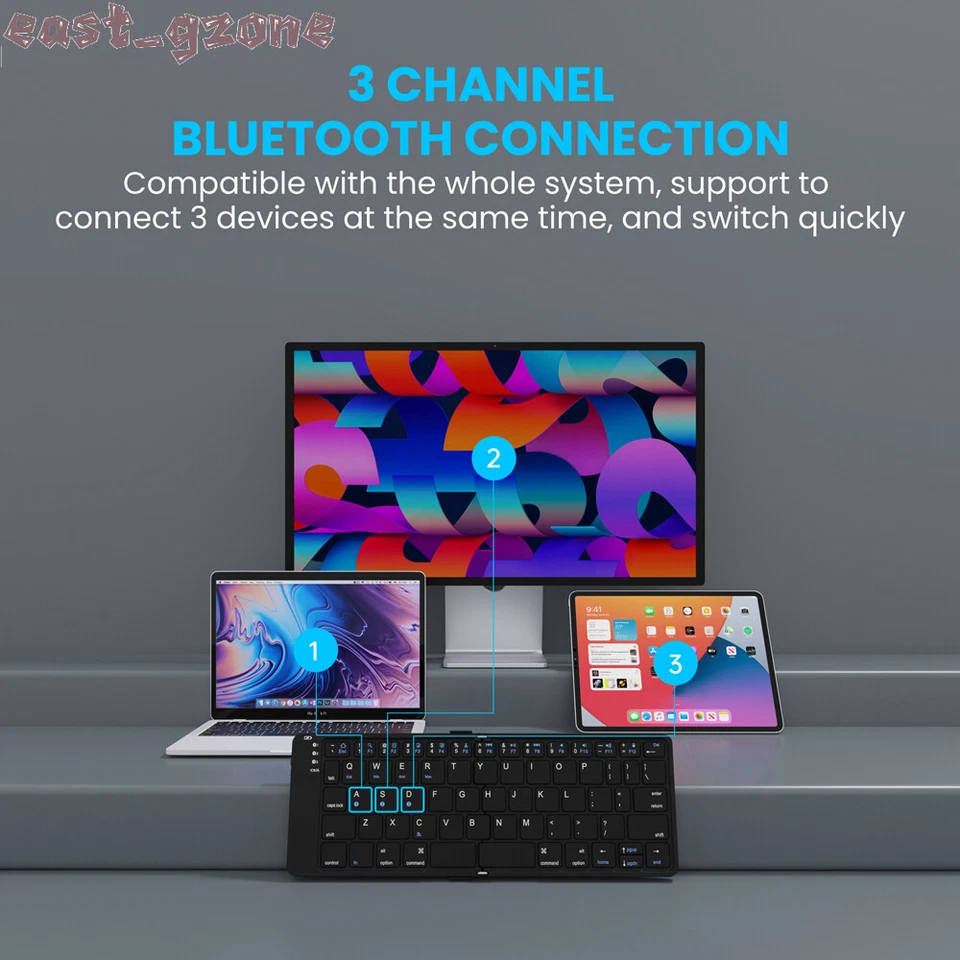 Mini teclado portátil Bluetooth 5.1 sincronização teclado para Android IOS tablet telefone - Imagem 2 de 4