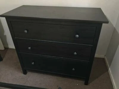 Ikea Hemnes Chest Of 3 Drawers Black Brown Dressers Drawers