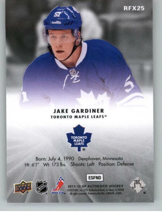 2011-12 SP Authentic Holoview FX #RFX25 Jake Gardiner (ref 126740) - Image 2 of 2