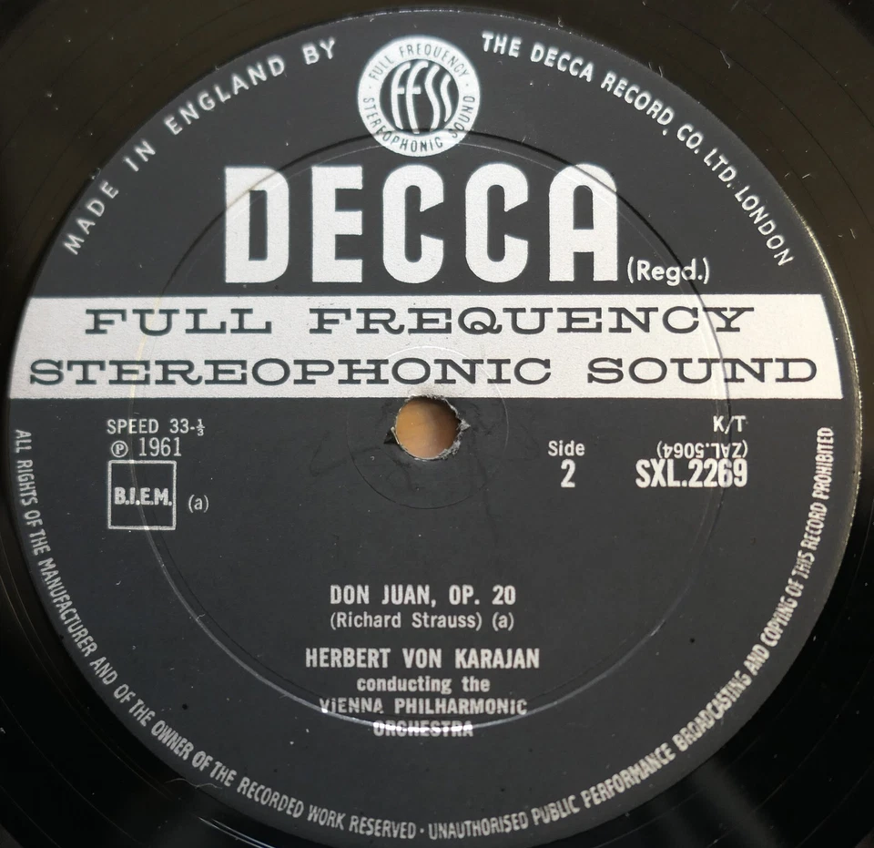 SXL 2269 ED2 Tchaikovsky Romeo & Juliet Don Juan Karajan 1961 Decca WBg EX - Image 2 of 4