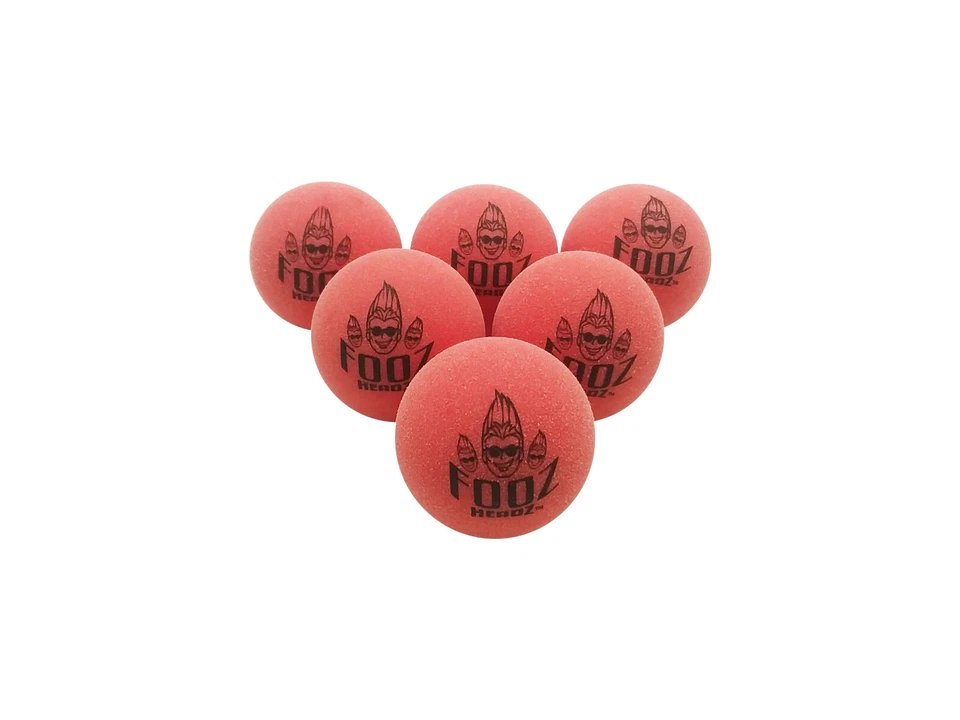 Fooz Headz | Professional Foosball Table Foosball Balls. Color: Red (6-Pack)