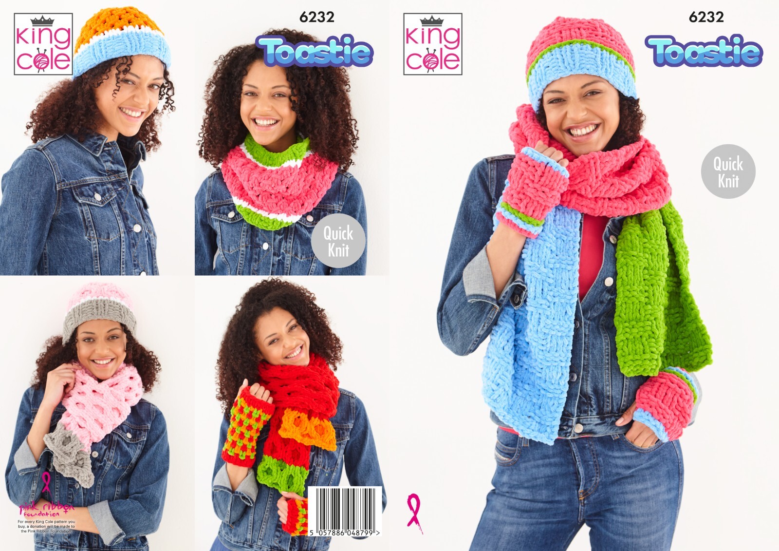 King Cole Toastie  Knitting Pattern - 6232 Ladies Hats, Scarves & Handwarmers - Image 2